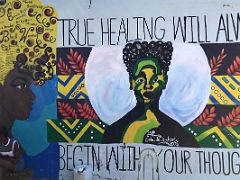 15A Goddess Black Woman mural, True Healing Will Always Begin With Your Thoughts mural by ola_de_tishart Paint Jamaica Barry St street art in Kingston Jamaica